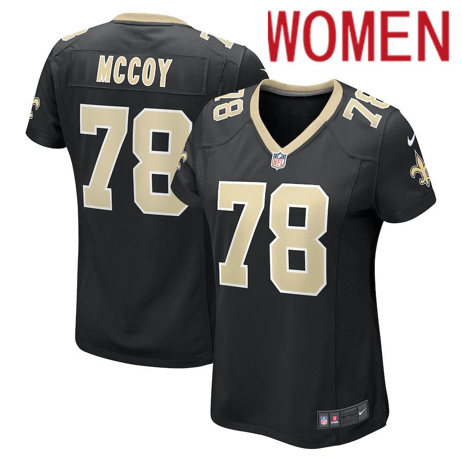 Cheap Women New Orleans Saints 78 Erik Mccoy Nike Black Game NFL Jersey